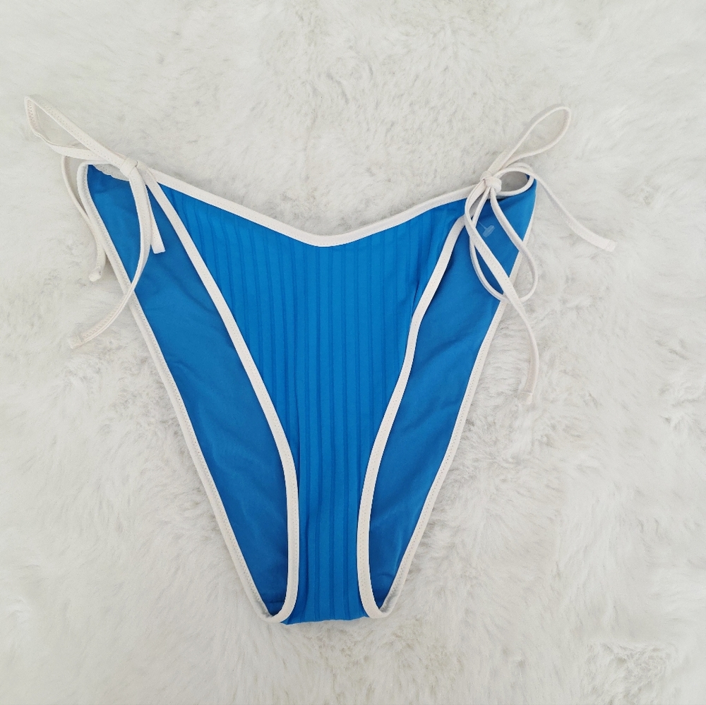 AERIE🐋 Wide Rib Low Rise Tie Cheekiest Bikini Bottom SIZE XXL - Picture 2 of 6